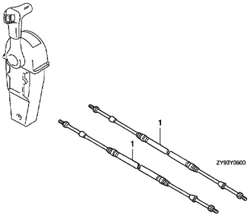   Honda BF90 DKO LRTU Single Cable