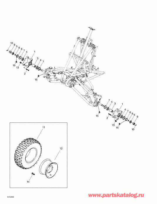  BRP  DS 650, 7404, 2000 - Drive System, Front