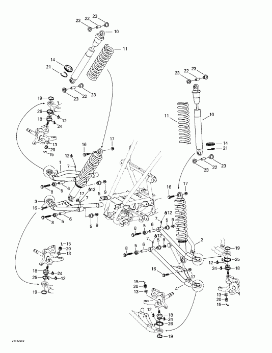  BRP DS 650, 7404, 2000 - Front Suspension