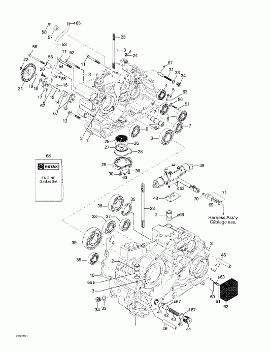  Bombardier  Traxter, 7400/7401, 2000 - Crankcase