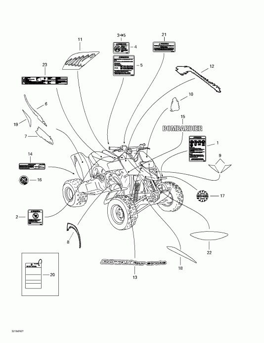 ATV BRP DS 650 (supplement), 7482, 2001  - Decals
