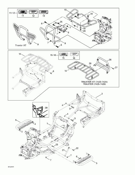   Traxter, 7421/7422/7427/7428 (green/vert), 2001 -   Luggage Racks