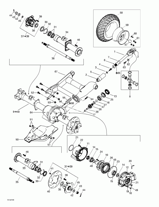  BRP Traxter XL, 7448/7489, 2001 - Drive System, Rear