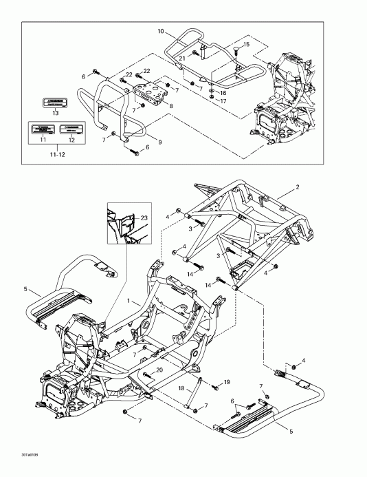 ����������  Traxter XL, 7448/7489, 2001 - Frame And Luggage Racks