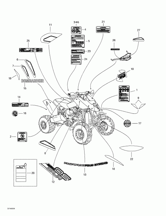  BRP DS 650 Baja, 2002 - Decals (frame And Body)