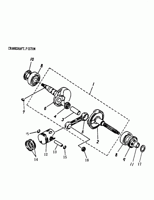  Bombardier  Mini DS 50 2-strokes, 2002 - Camshaft, Piston (166-02)