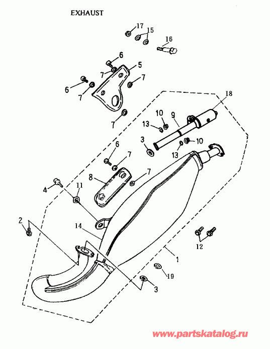 Mini DS 50 2-strokes, 2002 - Exhaust 166-07