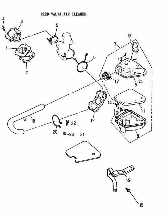  BRP Mini DS 50 2-strokes, 2002 - Reed Valve, Air Cleaner 166-05