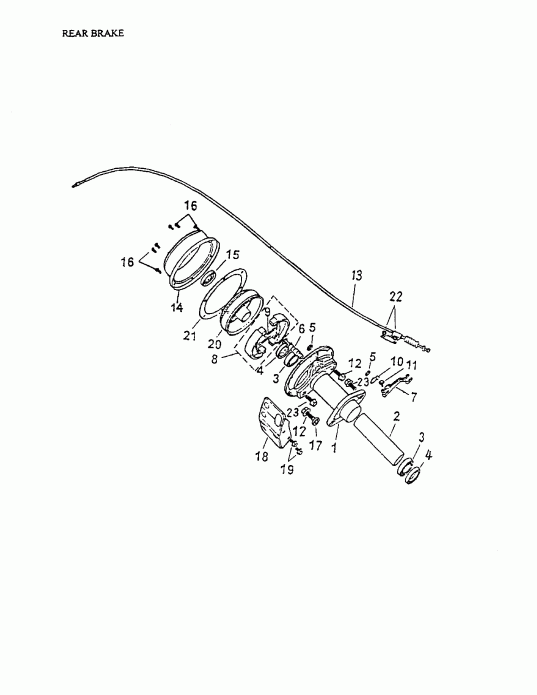  Bombardier  Mini DS 50 2-strokes, 2002 - Rear Brake 166-20