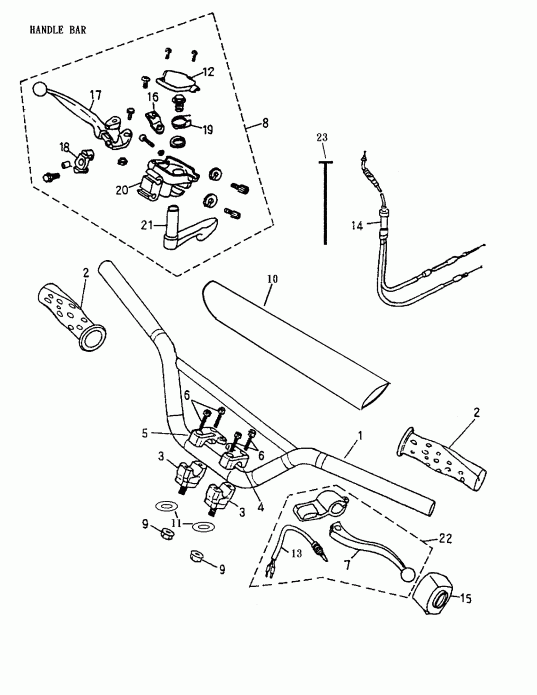 BRP Mini DS 50 2-strokes, 2002 - Handlebar 166-21