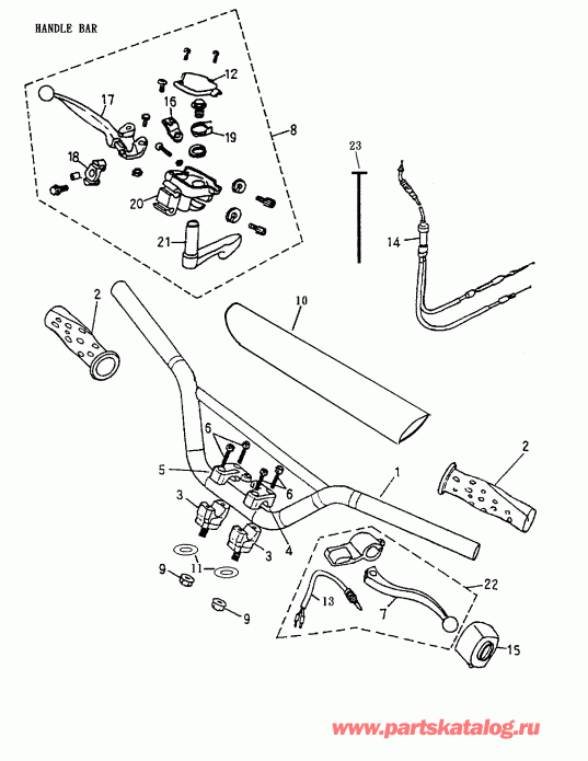 ATV Bombardier Mini DS 90 2-strokes, 2002 - Handlebar 170-21