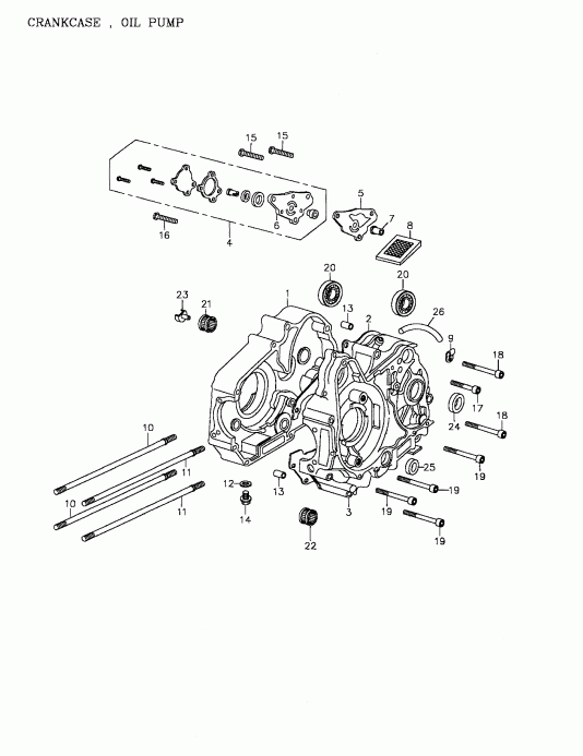   Mini DS 90 4-strokes, 2002  - Crankcase, Oil Pump (172-09)