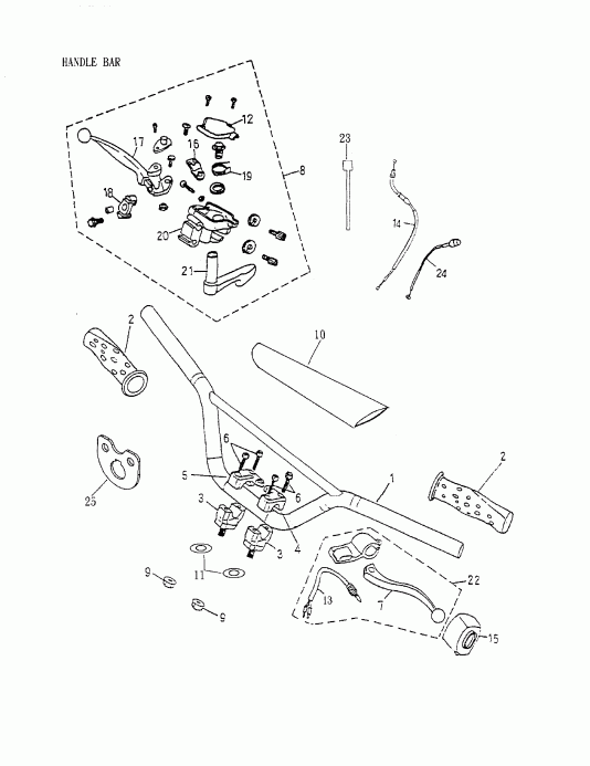  BRP  Mini DS 90 4-strokes, 2002 - Handlebar 172-24