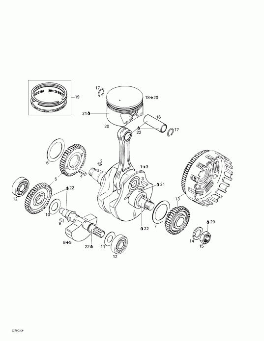    DS 650, 2003 - Crankshaft And Pistons