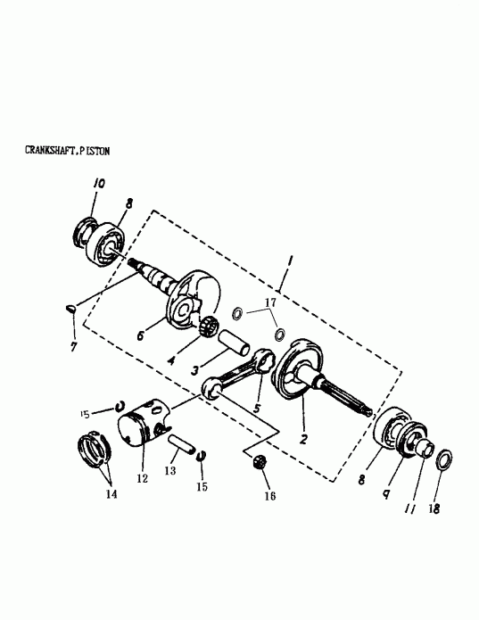   Mini DS 90 2-strokes, 2003  - Camshaft, Piston (170a-02)