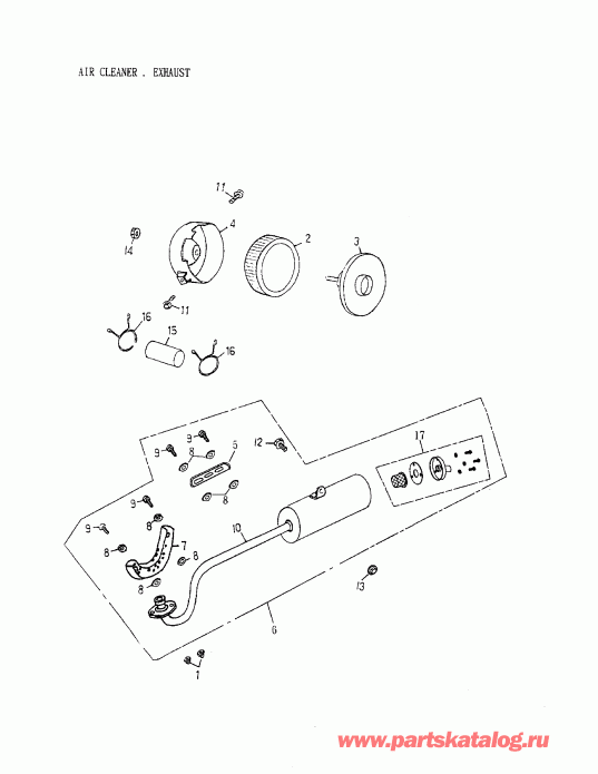  BRP  Mini DS 90 4-strokes, 2003 - Air Cleaner, Exhaust (172a-15)