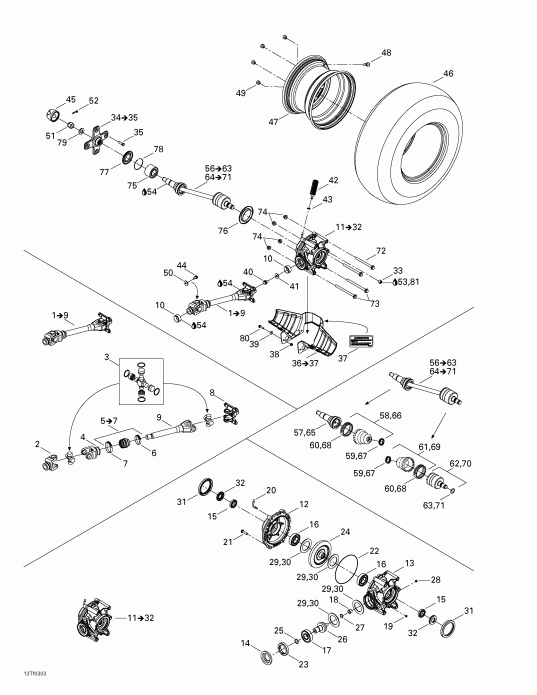  BRP Outlander 400, 2003 - Drive System, Rear