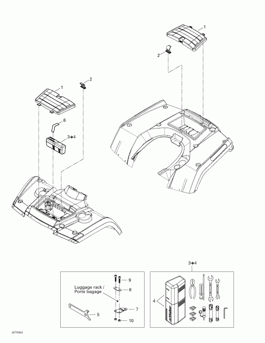 ����������� Outlander 400, 2003 - Front And Rear Trays