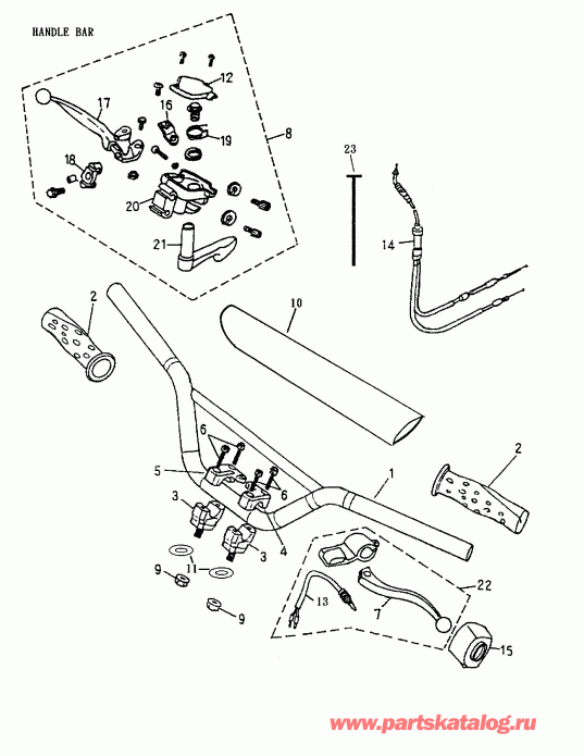 ATV BRP  Quest 50 2-strokes, 2003 - Handlebar 166a-21