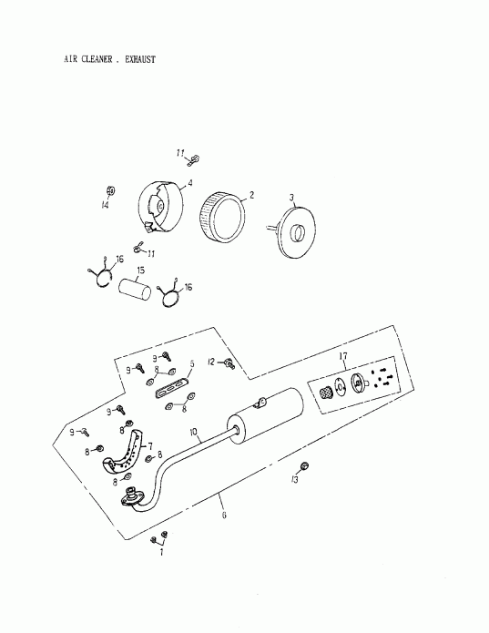  BRP Quest 90 4-strokes, 2003 - Air Cleaner, Exhaust (172a-15)