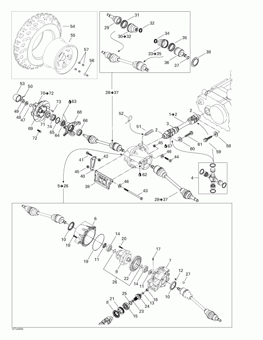  BRP Traxter Autoshift XT, 2003  - Drive System, Front