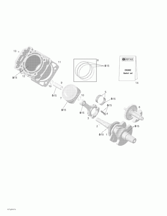    Outlander 330/400 STD 2 X 4, 2004 - Crankshaft, Piston And Cylinder