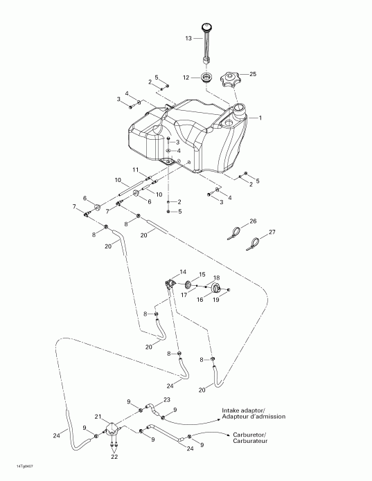 ATV  Outlander 330/400 STD 2 X 4, 2004  - Fuel Tank