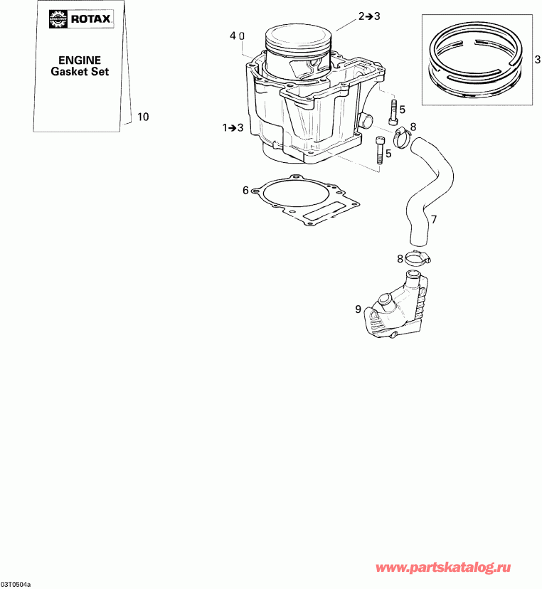    DS 650/DS 650 X, 2005 - Crankshaft, Piston And Cylinder