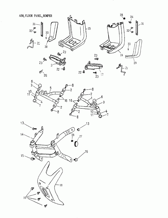    Mini DS 90 4-strokes, 2005 - Arm, Foot Rest, Bumper