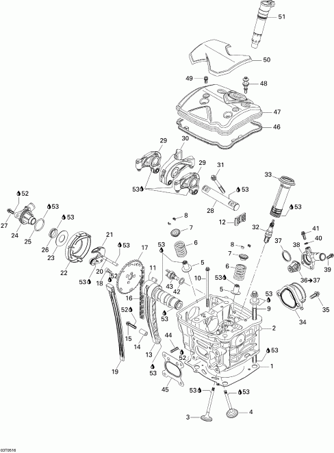 ATV   Traxter CVT (500, 650, 650 XT), 2005 - Cylinder Head