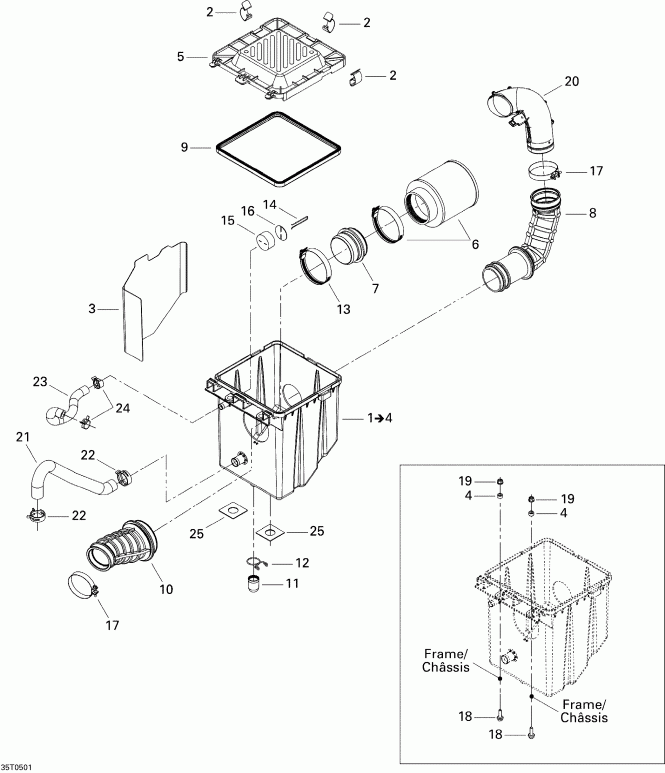   Traxter Max Std & Max XT, 2005  - Air Intake Silencer