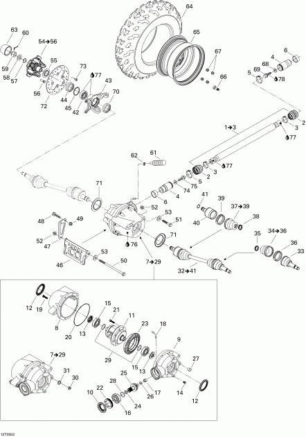 ATV BRP Traxter XT, 2005 - Drive System, Front