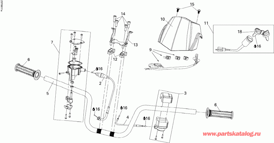  Bombardier DS 250 NA / Inter, 2006 - Handlebar