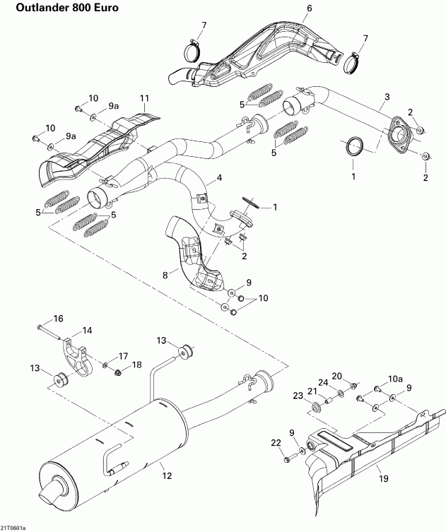 ATV  Outlander 800 STD 4 X 4, 2006  - Exhaust System Europe