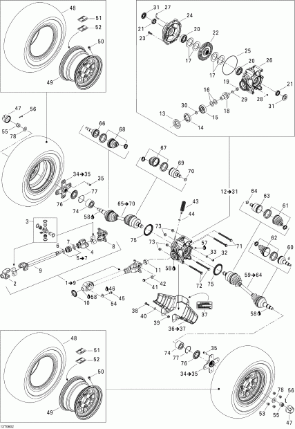 Outlander MAX 800 STD 4 X 4, 2006 - Drive System, Rear Std