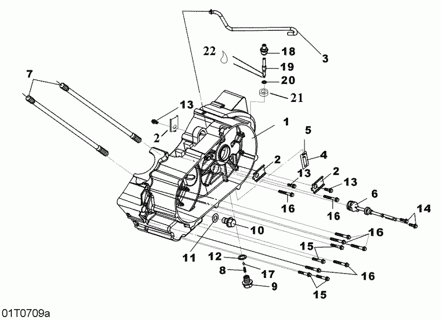 ATV  DS 250, CE, 2007 - Left Crankcase Half