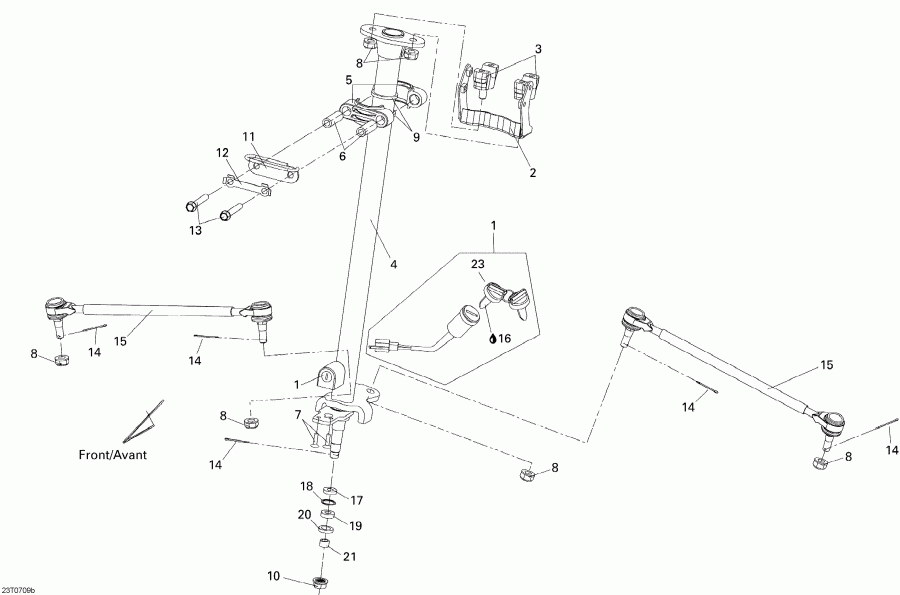 ATV Bombardier DS 250, CE, 2007  - Steering Linkage