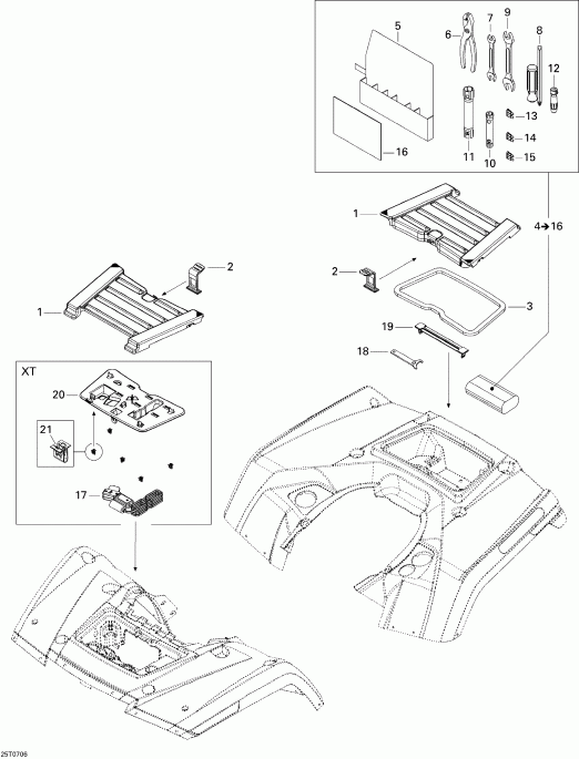 ATV  Outlander 500 STD 4 X 4, 2007  - Front And Rear Trays Std