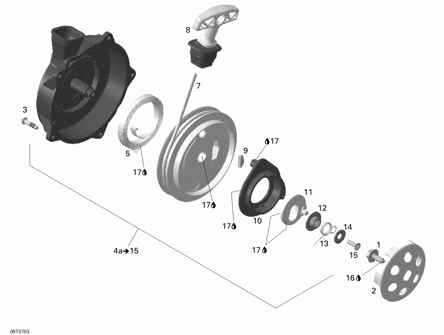 ATV BRP Outlander MAX 400 STD 4 X 4, 2007  - Rewind Starter