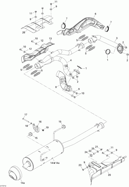    Outlander MAX 800 LTD 4 X 4, 2007 - Exhaust System