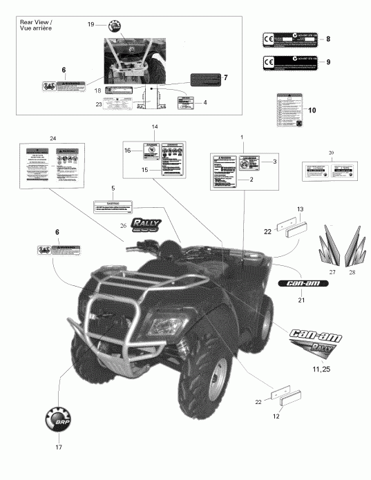 ATV BRP Rally 175, 2007 - Decals