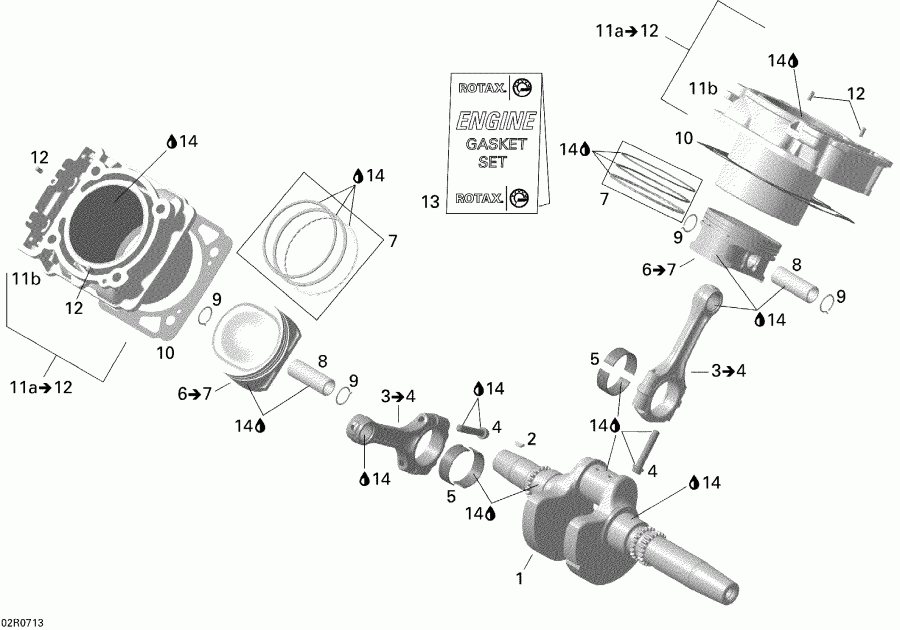 BRP Renegade 800 EFI, 2007 - Crankshaft, Piston And Cylinder