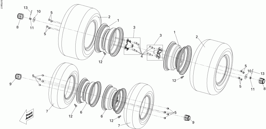  BRP DS 250 CVT, 2008 - Wheels  Tires