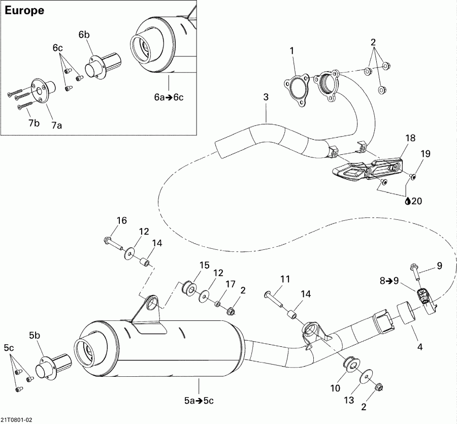   DS 450 X, 2008 - Exhaust System