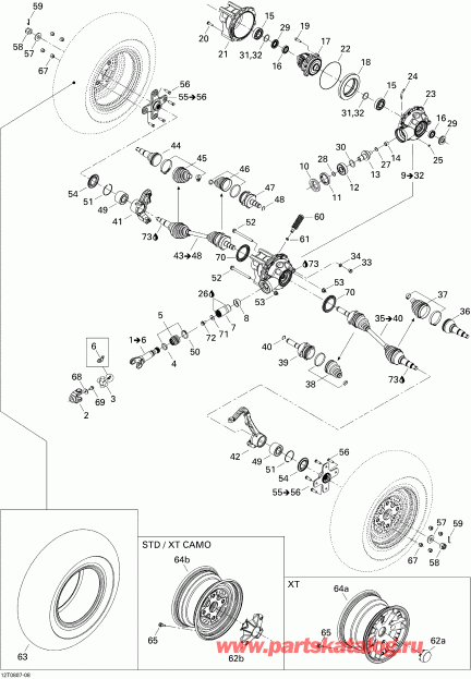  BRP  Outlander 500 STD, 2008 - Drive System, Front Std