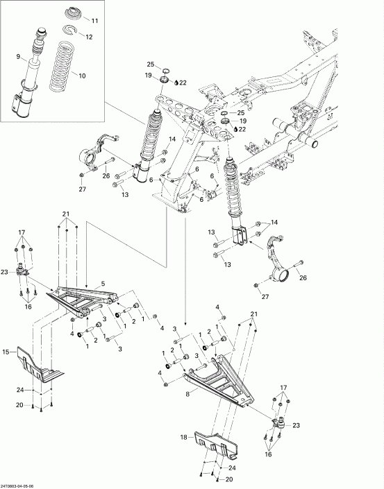   Outlander MAX 400 EFI XT, 2008 - Front Suspension