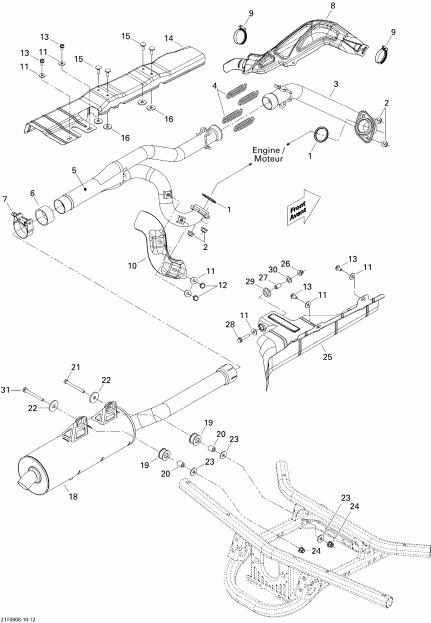  BRP Outlander MAX 800 STD, 2008  - Exhaust System