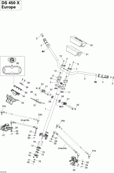  Bombardier DS 450 CE STD & X (3F9D,3G9D), 2009 - Steering