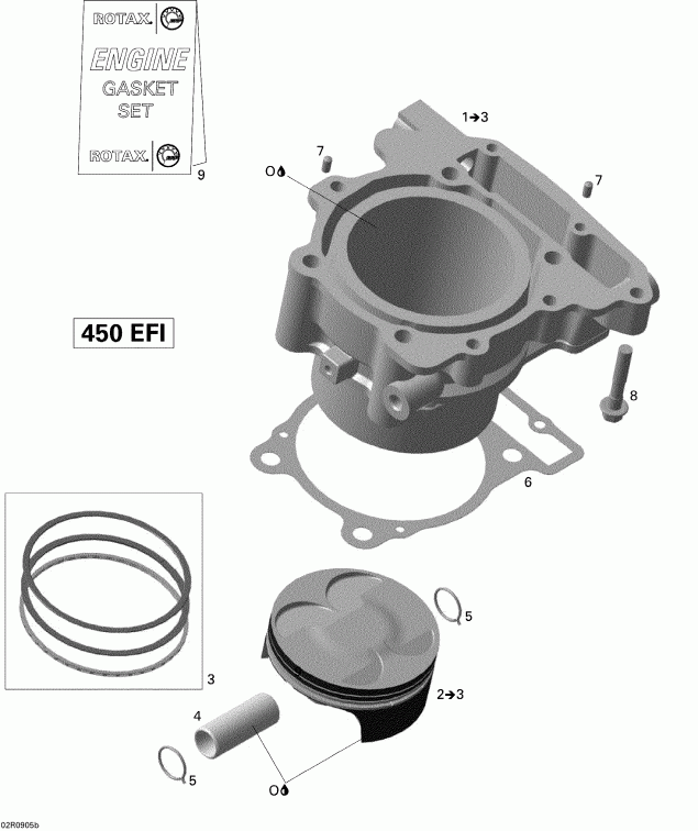 ATV   DS 450 EFI, 2009 - Cylinder And Piston