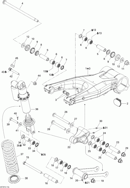   DS 450 Xxc, Xmx EFI, 2009  - Rear Suspension Xxc